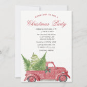 Red Truck Pine Tree Sneeuwfeest Kaart (Voorkant)