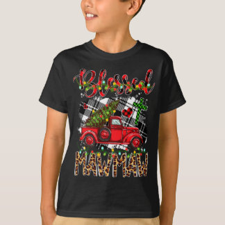 Red Truck Pset Xmas Blessed Mawmaw Family Ch T-shirt