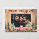 Red  Truck Rustic Country Feestdagenkaart (Voorkant)