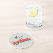 Red Truck Zandsteen Onderzetter (Zijkant)