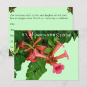 Red Trumpet Vine Housewarming Invitation Kaart (Voorkant / Achterkant)