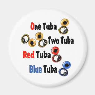 Red Tuba Blue Tuba Magneet
