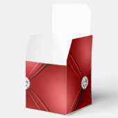 Red Tufted Small Square Decorative Pattern Bedankdoosjes (Geopend)