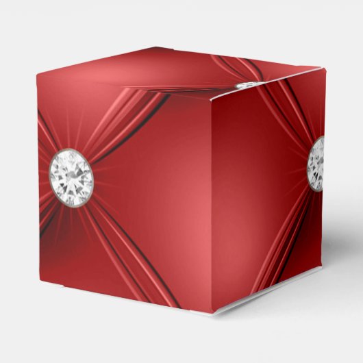 Red Tufted Small Square Decorative Pattern Bedankdoosjes (Achterkant)