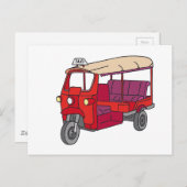 Red Tuktuk Briefkaart (Voorkant / Achterkant)