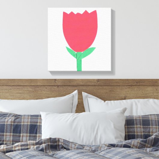 Red Tulip Art Canvas Afdruk (Insitu (Slaapkamer))