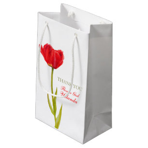 Red Tulip bruiloft met mooie tas Klein Cadeauzakje