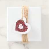 Red tulip coeur art merci les étiquettes de faveur (En situation)