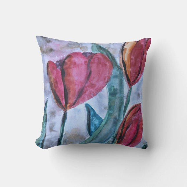 Red Tulip Designer Pillow Kussen (Voorkant)
