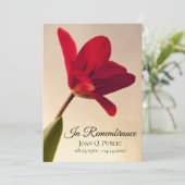 Red Tulip Flower Spring begrafenis herdenkingsdien Programma (Staand voorkant)