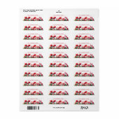 Red Tulip Flowers Retouradres Labels (Full Sheet)