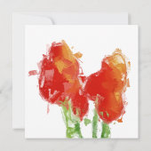 Red Tulip Funeral Thank You Card Kaart (Achterkant)