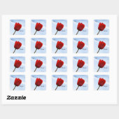 Red Tulip Gift Label Sticker (Vel)