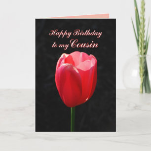 Red Tulip Happy Birthday-neef Kaart