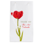 Red Tulip mariage fleur fille en faveur sac cadeau (Devant)