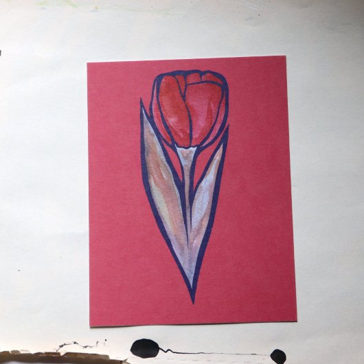 Red Tulip Spring Natuur Briefkaart