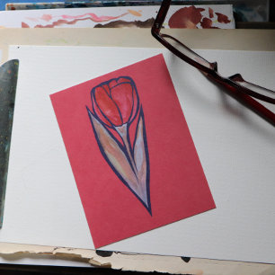 Red Tulip Spring Natuur Briefkaart