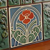 Red Tulip Wall Decor Art Deco Tegeltje