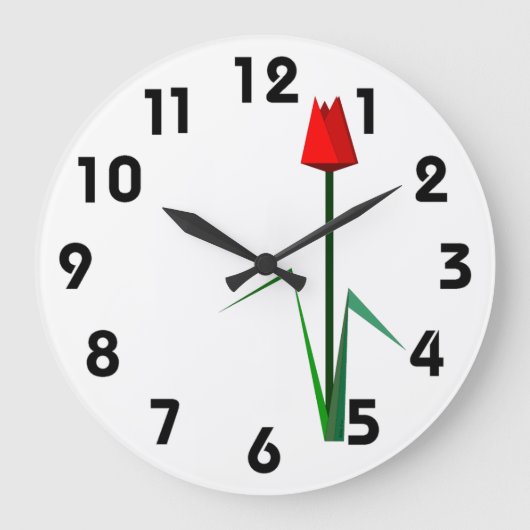 Red Tulip Wall klok (Voorkant)