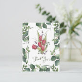 Red Tulip Waterverf hand getekend Briefkaart (Staand voorkant)