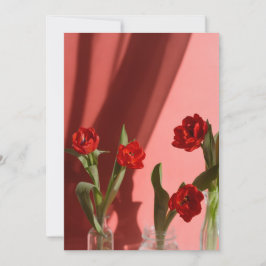 Red Tulips “Be My Valentine?” Minimalist Valentine Feestdagenkaart