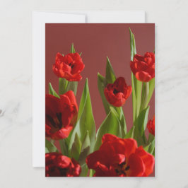 Red Tulips “Be My Valentine?” Minimalist Valentine Feestdagenkaart