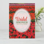 Red Tulips Bridal Shower Kaart (Staand voorkant)