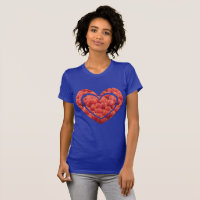 Red Tulips Field Heart App. T-shirts