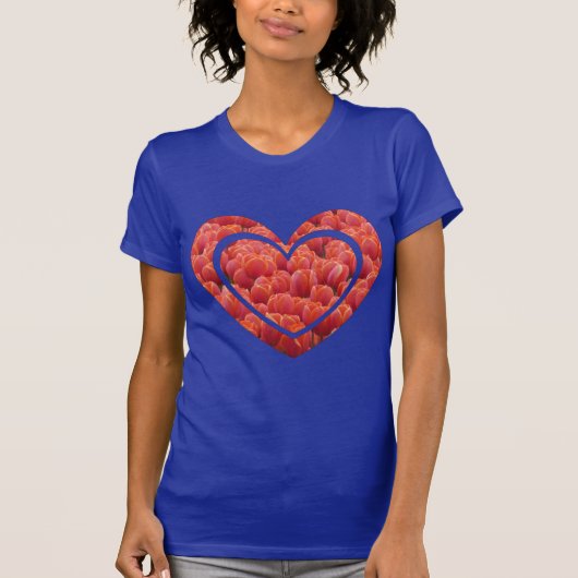 Red Tulips Field Heart App. T-shirts (Devant)