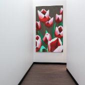 Red Tulips Floral Abstract Canvas Afdruk