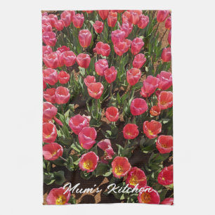 Red Tulips Mum's Kitchen Tea Towel Theedoek