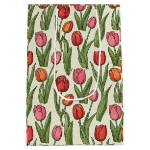 Red Tulips-ontwerp Medium Cadeauzakje