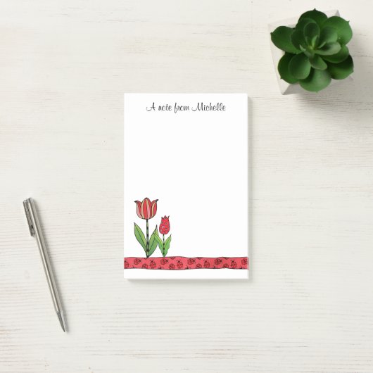 Red Tulips op maat 4 x 6 Post-it® Notes (Kantoor)