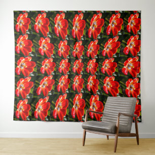 Red Tulips Patroon Wandkleed