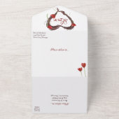 Red Tulips Spring Love Wedding All In One Uitnodiging (Buitenkant)