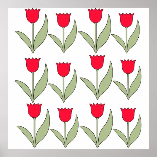 Red Tulips springtime all year Poster (Voorkant)