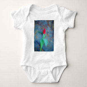 Red Tulp op blauw grijze laat Romper