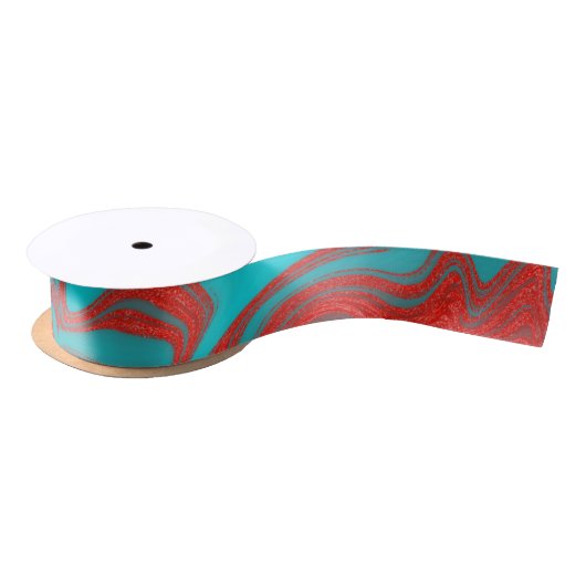 Red Turquoise Wavy Lines Lint (Spoel)