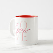 Red Typography Valentijnsdag Love Coffee Cup Mok (Voorkant links)