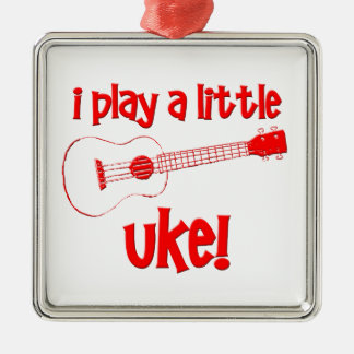 Red Ukulele Metalen Ornament
