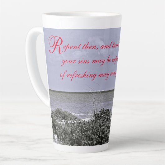 Red Umbrella Actes 2:19 Latte Mug (Angle gauche)