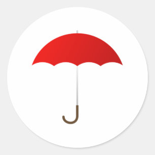 Red Umbrella Ronde Sticker