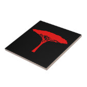 Red Umbrella Tree Tegeltje (Zijkant)