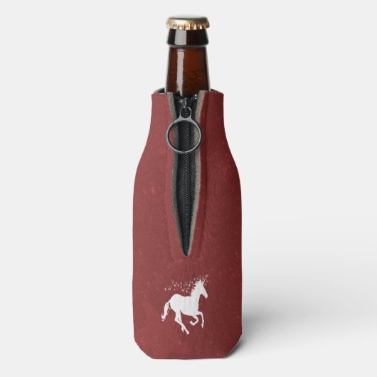 Red Unicorn Aangepaste flessenkoeler Flesjeskoeler (Fles Achterkant)