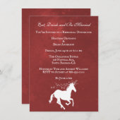 Red Unicorn Mariage Dîner de répétition Invitation (Devant / Derrière)
