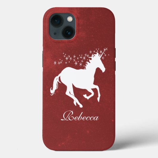 Red Unicorn Personnalisé Coque-Mate coque iphone (Verso)