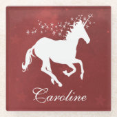 Red Unicorn, speciaal voor glas Onderzetter Glazen Onderzetter (Voorkant)