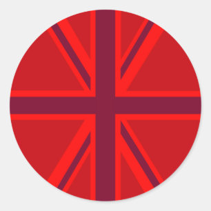 Red Union Jack Ronde Sticker