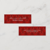 Red Upholstered fabric Mini Visitekaartje (Voorkant / Achterkant)