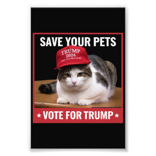 Red uw huisdieren Stem op Trump VS Verkiezing cita Foto Afdruk